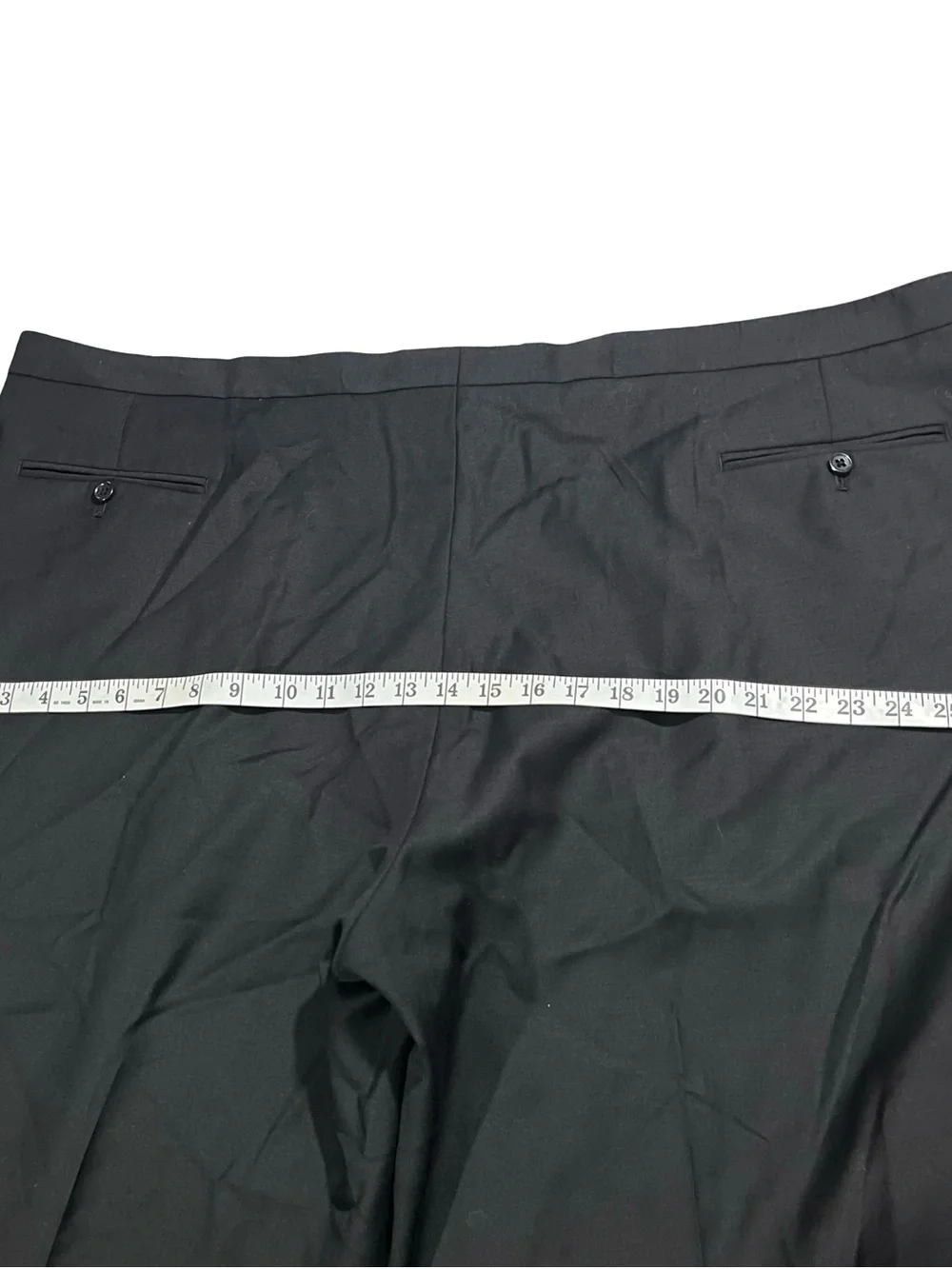 Mens 100% Wool Pleated Tuxedo Pants Black Satin Stripe Sz 52R Big & Tall 52x31